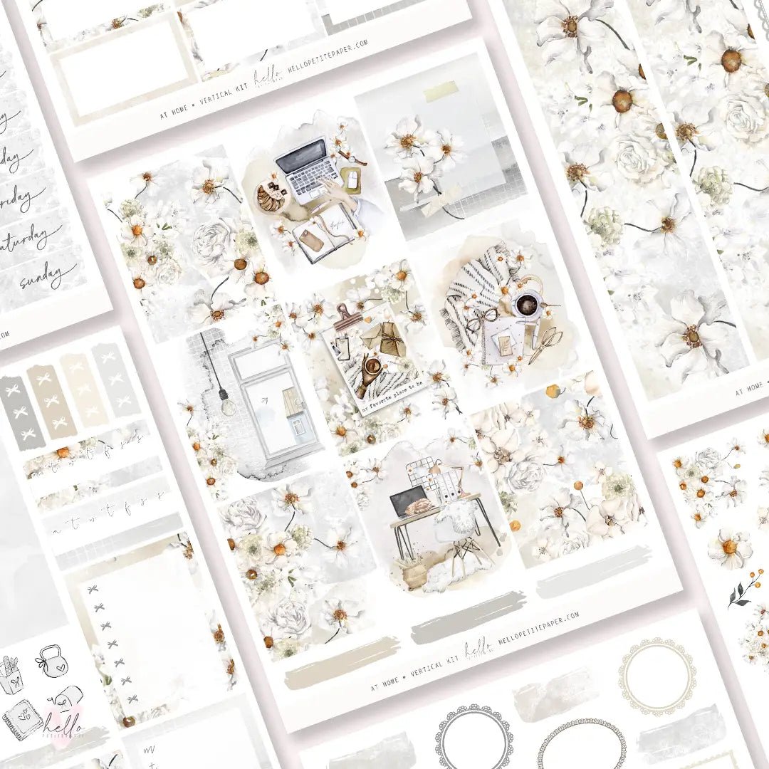 Planner Sticker Kit - At Home - 1 - Hello Petite Paper - Tidformera