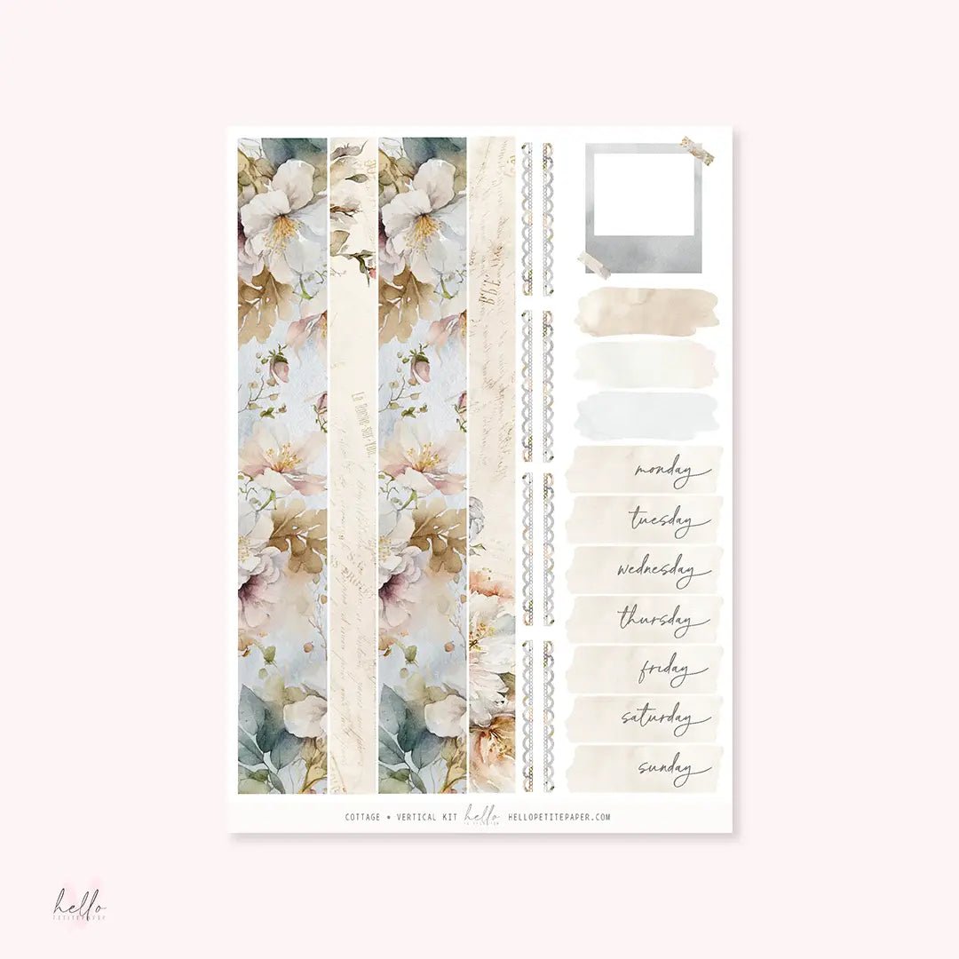 Planner Sticker Kit - Cottage - 2 - Hello Petite Paper - Tidformera