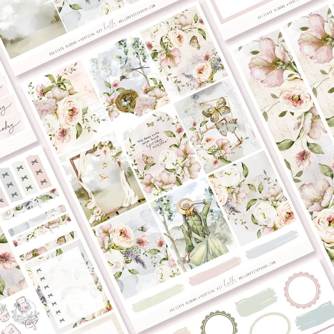 Planner Sticker Kit - Delicate Blooms - 4 - Hello Petite Paper - Tidformera