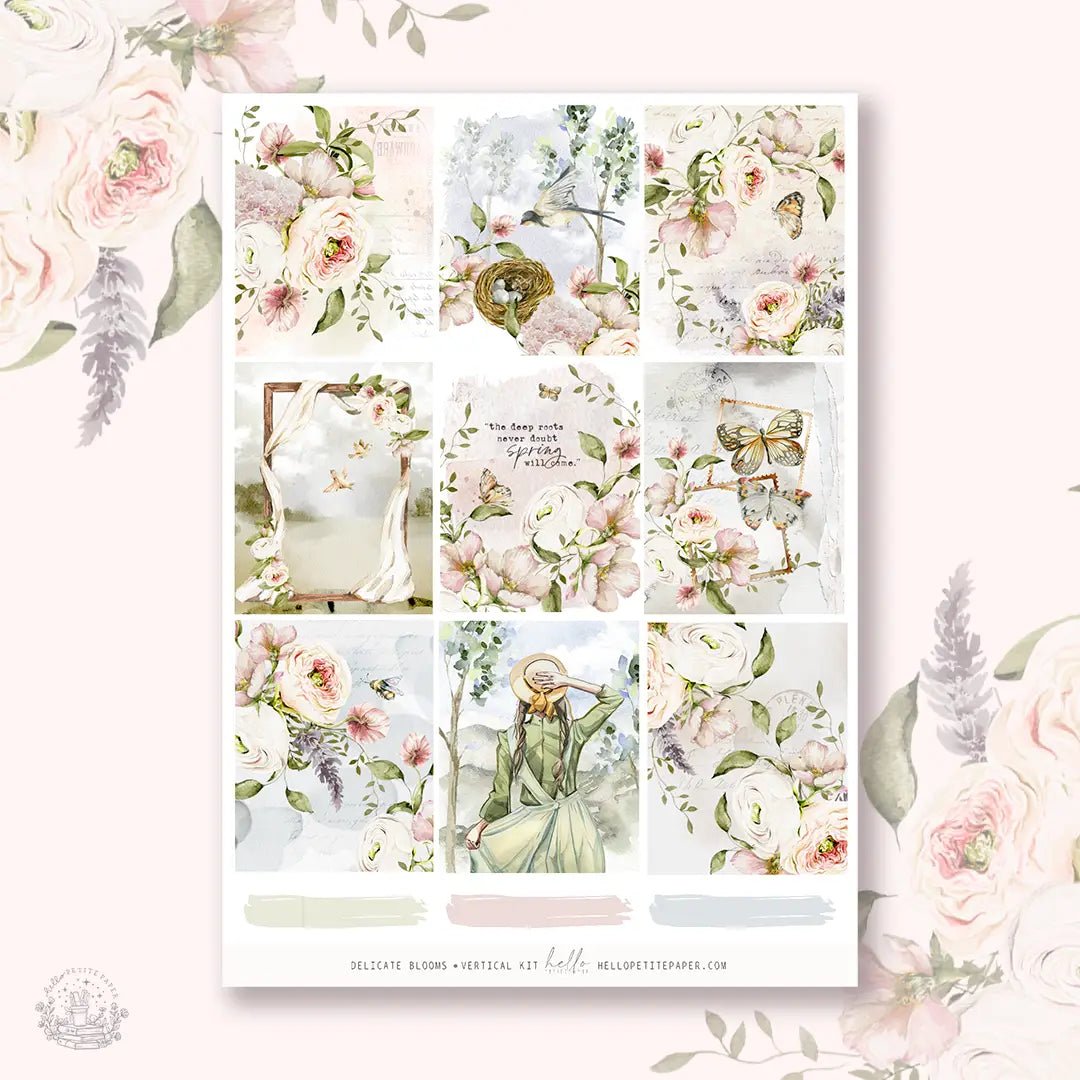 Planner Sticker Kit - Delicate Blooms - 5 - Hello Petite Paper - Tidformera
