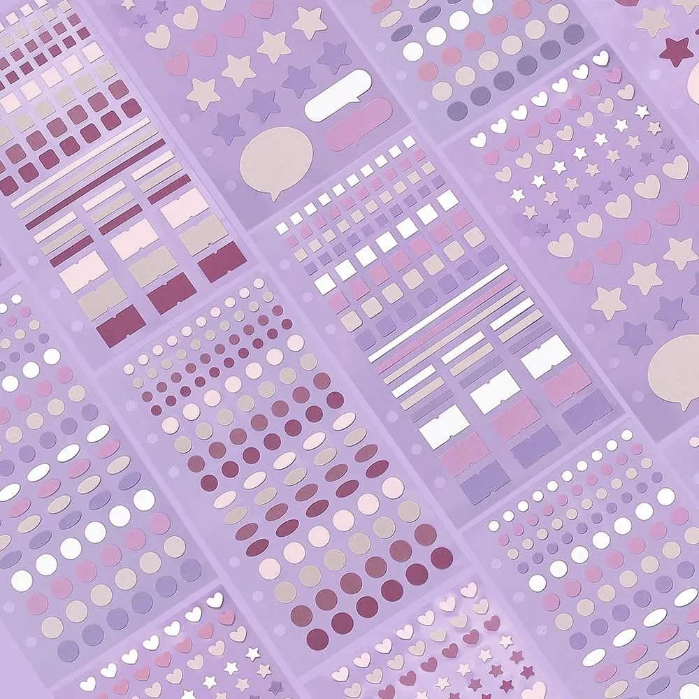 Planner Stickers Sheet - Daily Palette - Lilac - 4 - BGM - Tidformera