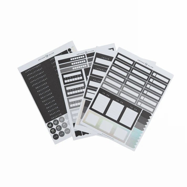 Planning Sticker Set - Ink & Type - 1 - Archer & Olive - Tidformera