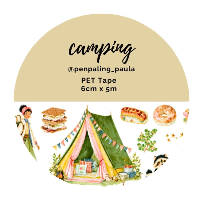 Pre cut Pet Tape - Penpaling Paula 60 mm - Camping - 1 - Penpaling Paula - Tidformera