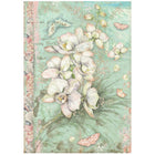 Rice Paper A4 Orchids and Cats - Orchid - 1 - Stamperia - Tidformera