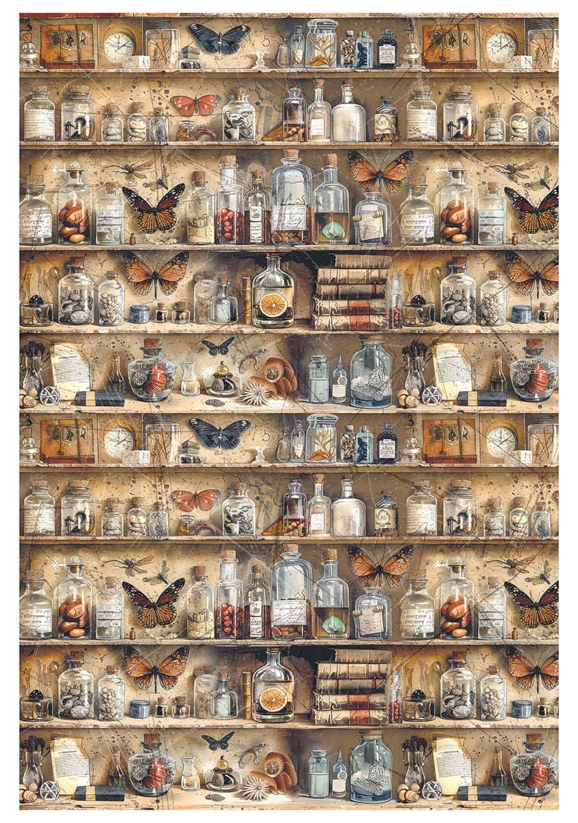 Rice Paper Art set - A4 - 4 - pack - Cabinet of Curiosities - 2 - Ciao Bella - Tidformera