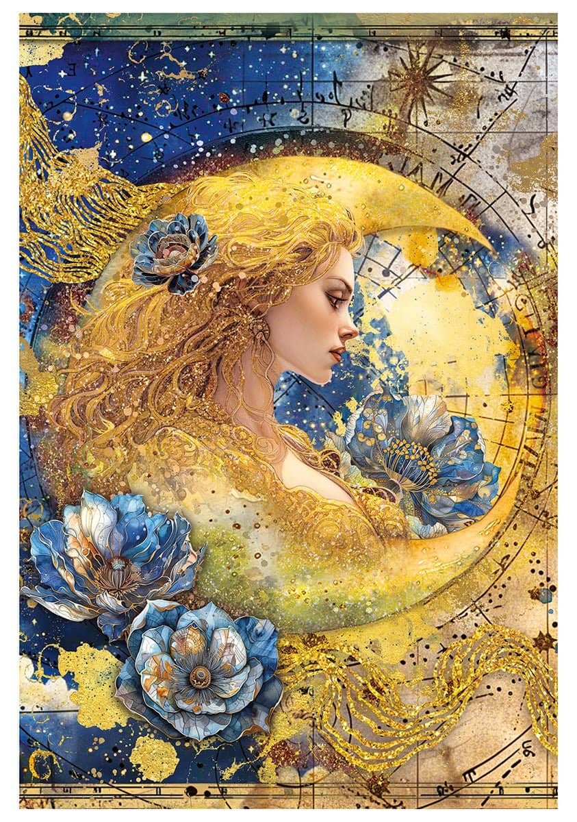 Rice Paper Art set - A4 - 4 - pack - Celestial - 3 - Ciao Bella - Tidformera