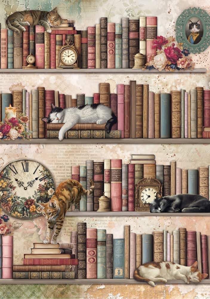 Rice Paper Art set - A5 - 8 - pack - Book Lovers - 2 - Ciao Bella - Tidformera