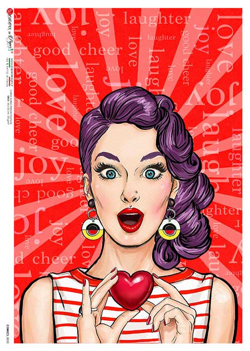 Rice Paper Decoupage - A5 - Comics 0030 - 1 - Paper Designs - Tidformera