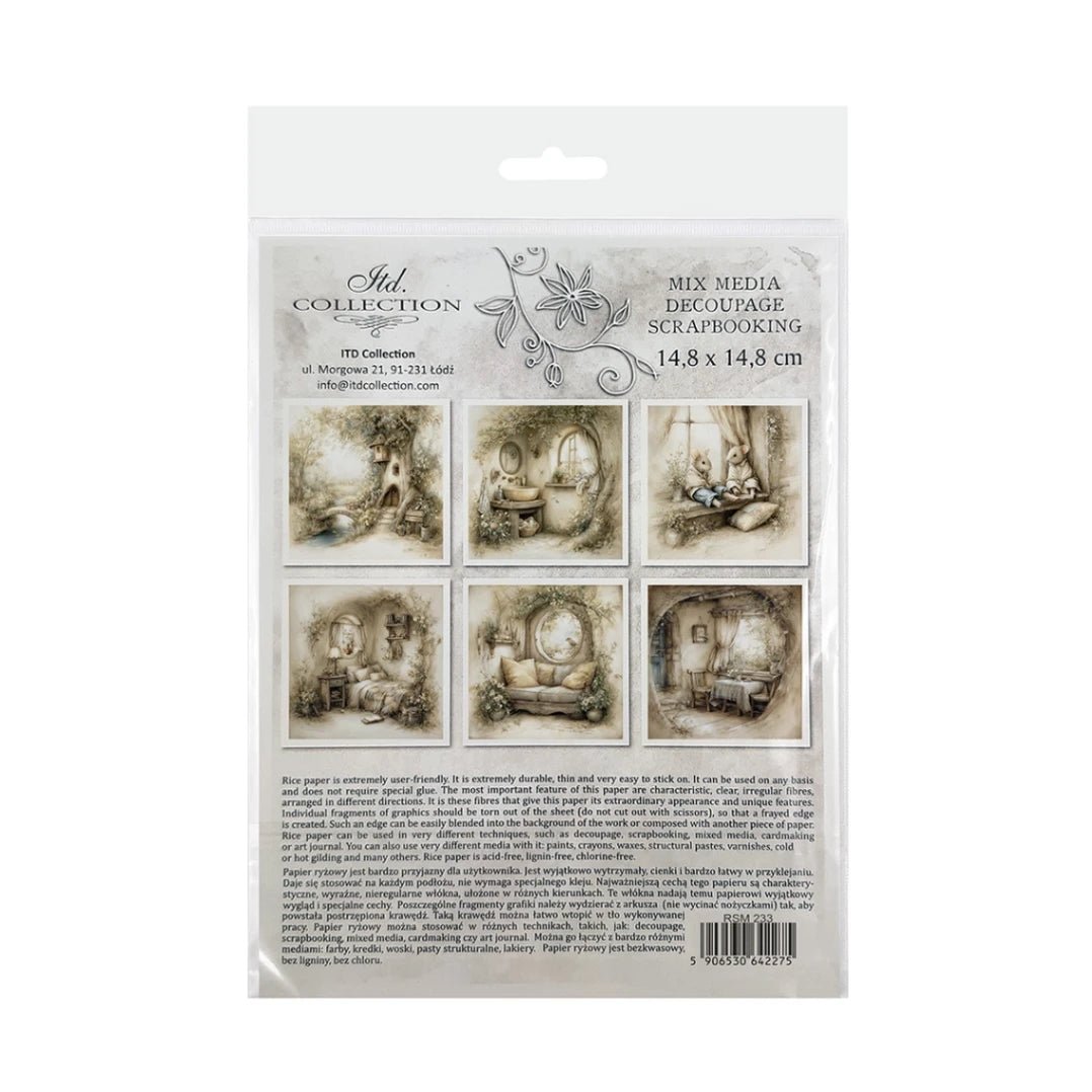 Rice paper Set - 15 x 15 - Mouse World - 9 - ITD Collection - Tidformera