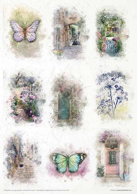 Rice paper set - A4 - Garden of Dreams - 9 - ITD Collection - Tidformera