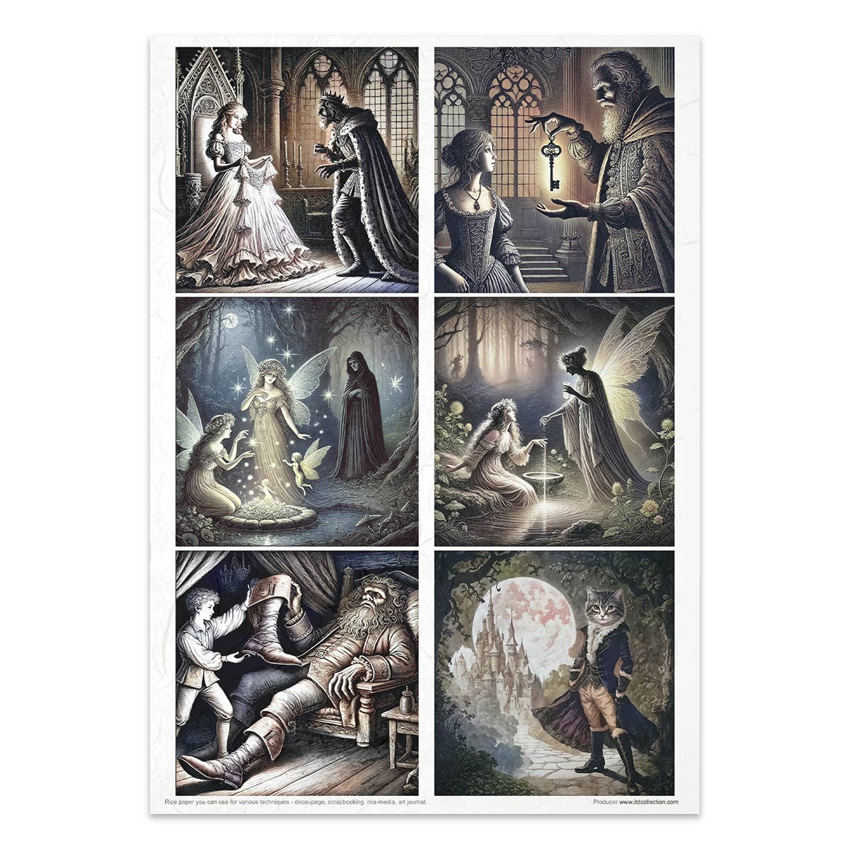 Rice paper set - A4 - Lost in a fairy tale - 12 - ITD Collection - Tidformera