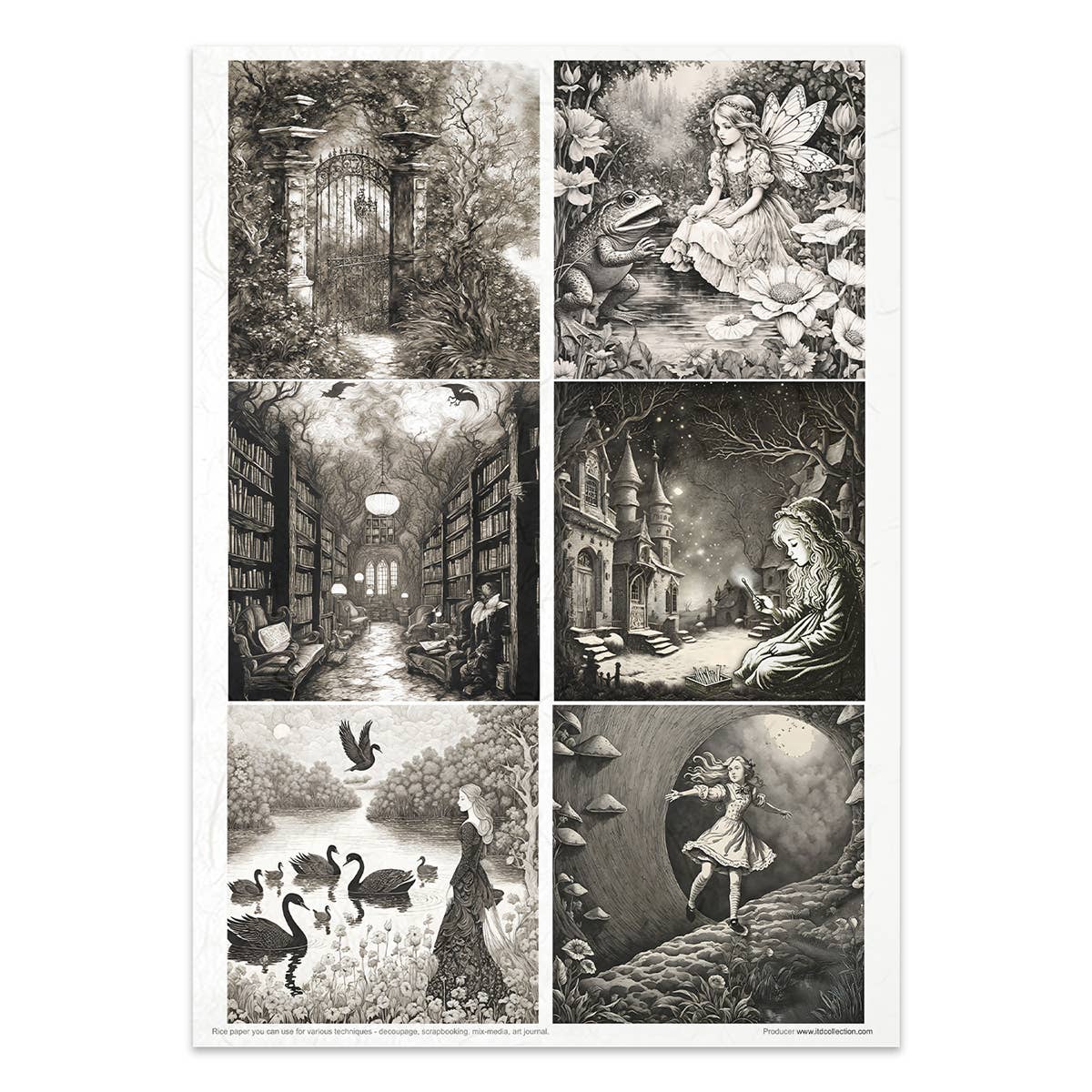 Rice paper set - A4 - Lost in a fairy tale - 9 - ITD Collection - Tidformera