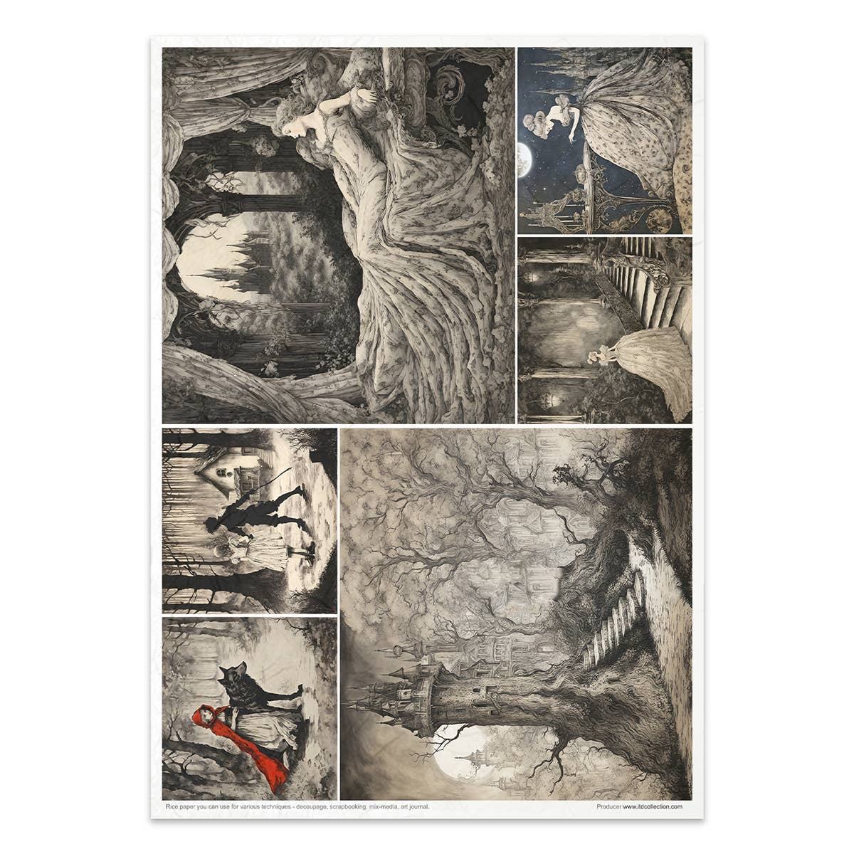Rice paper set - A4 - Lost in a fairy tale - 10 - ITD Collection - Tidformera
