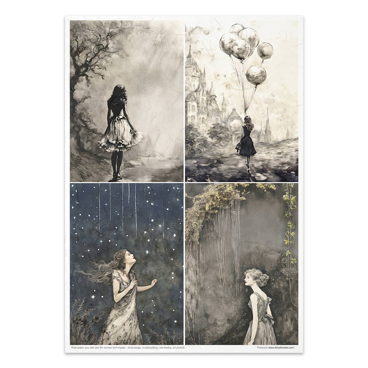 Rice paper set - A4 - Lost in a fairy tale - 5 - ITD Collection - Tidformera