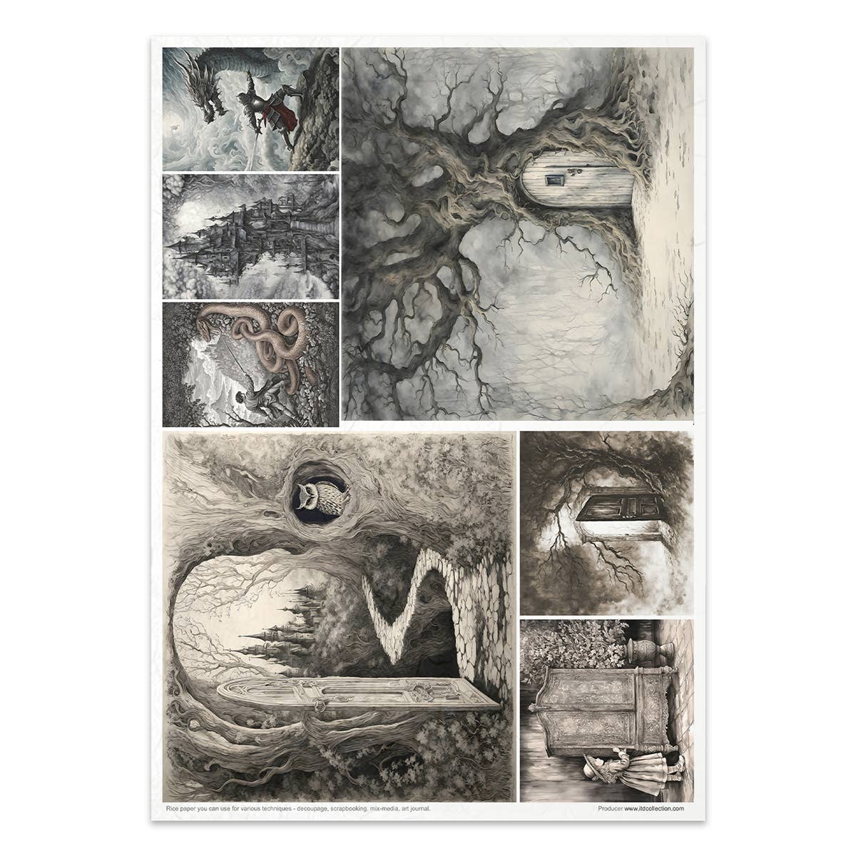 Rice paper set - A4 - Lost in a fairy tale - 7 - ITD Collection - Tidformera
