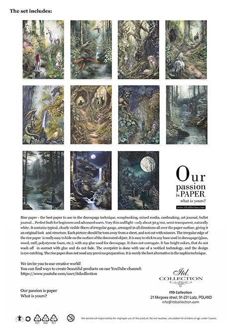 Rice paper set - A4 - Mysterious creatures - 2 - ITD Collection - Tidformera