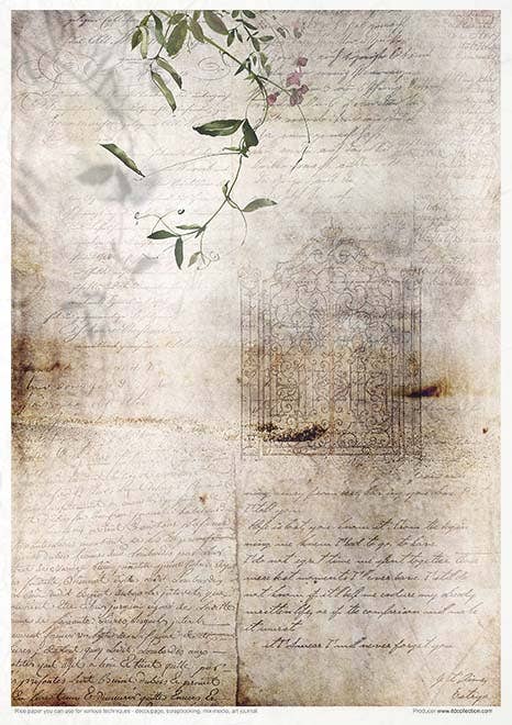 Rice paper set - A4 - Old Diary - 7 - ITD Collection - Tidformera