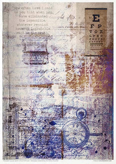 Rice paper set - A4 - Old Diary - 10 - ITD Collection - Tidformera
