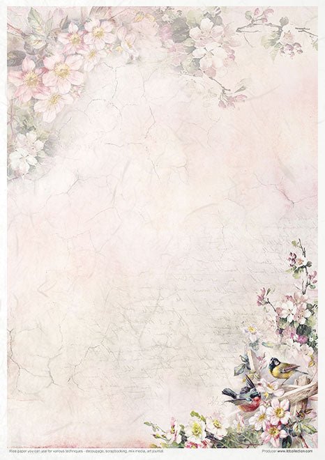 Rice paper set - A4 - Rosy Summertime - 5 - ITD Collection - Tidformera