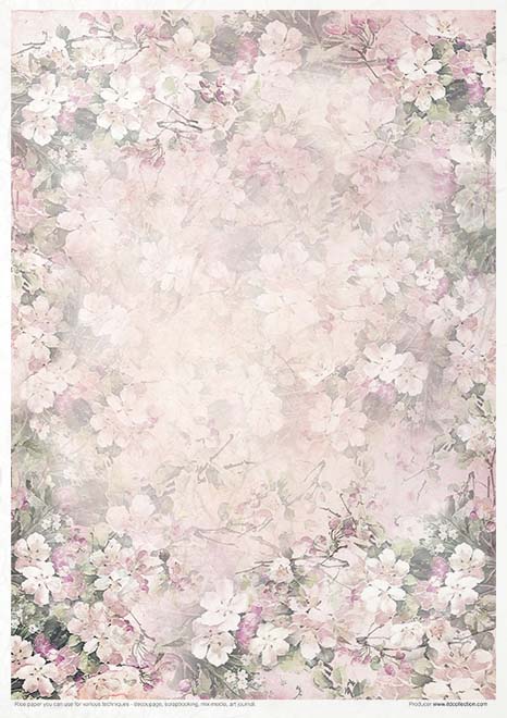 Rice paper set - A4 - Rosy Summertime - 3 - ITD Collection - Tidformera