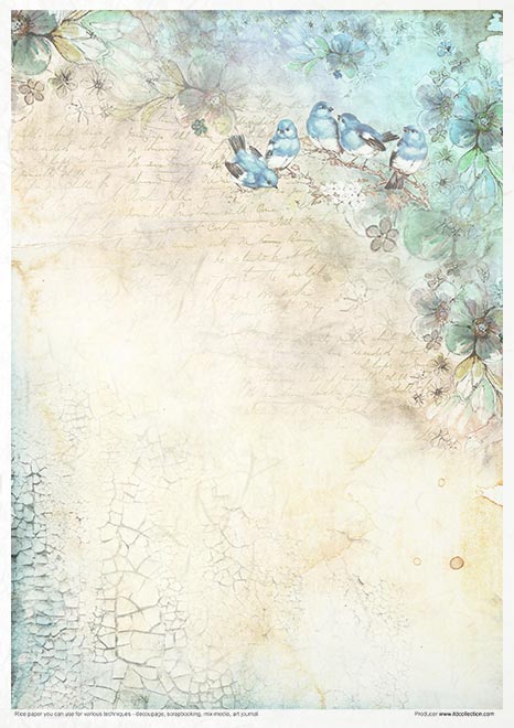 Rice paper set - A4 - Summertime in blue - 5 - ITD Collection - Tidformera