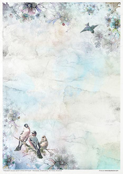 Rice paper set - A4 - Summertime in blue - 10 - ITD Collection - Tidformera