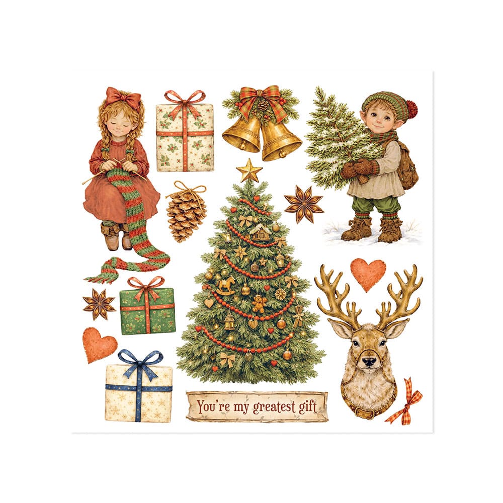 Rub-On Kit 15,5 x 15,5 cm - Silent Night - 6 - Stamperia - Tidformera