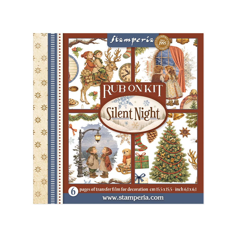 Rub-On Kit 15,5 x 15,5 cm - Silent Night - 1 - Stamperia - Tidformera