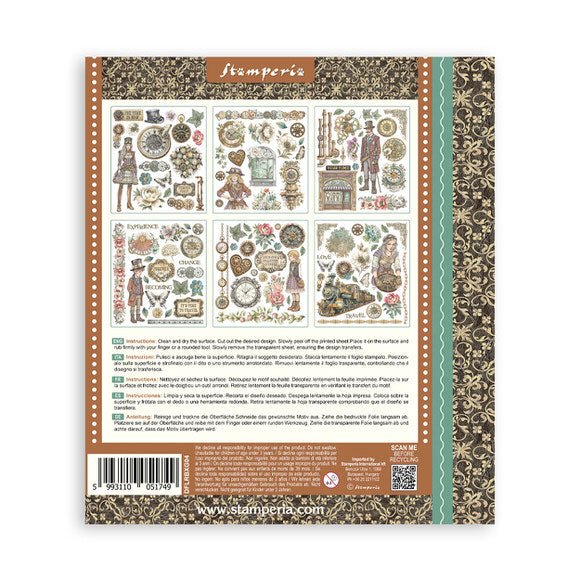 Rub - On Selection 20,5 x 23 cm - Gardens of Time - 8 - Stamperia - Tidformera