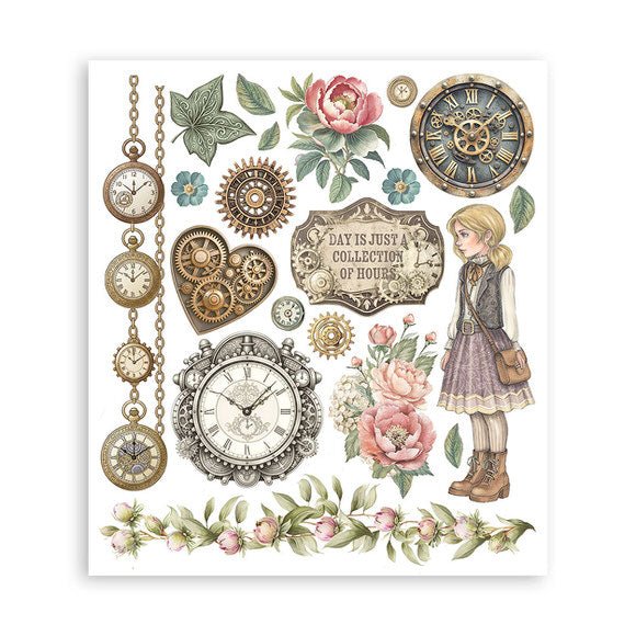 Rub - On Selection 20,5 x 23 cm - Gardens of Time - 6 - Stamperia - Tidformera