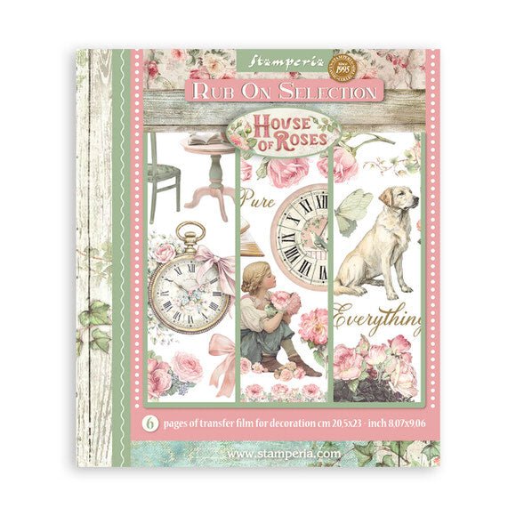 Rub - On Selection 20,5 x 23 cm - House of Roses - 1 - Stamperia - Tidformera