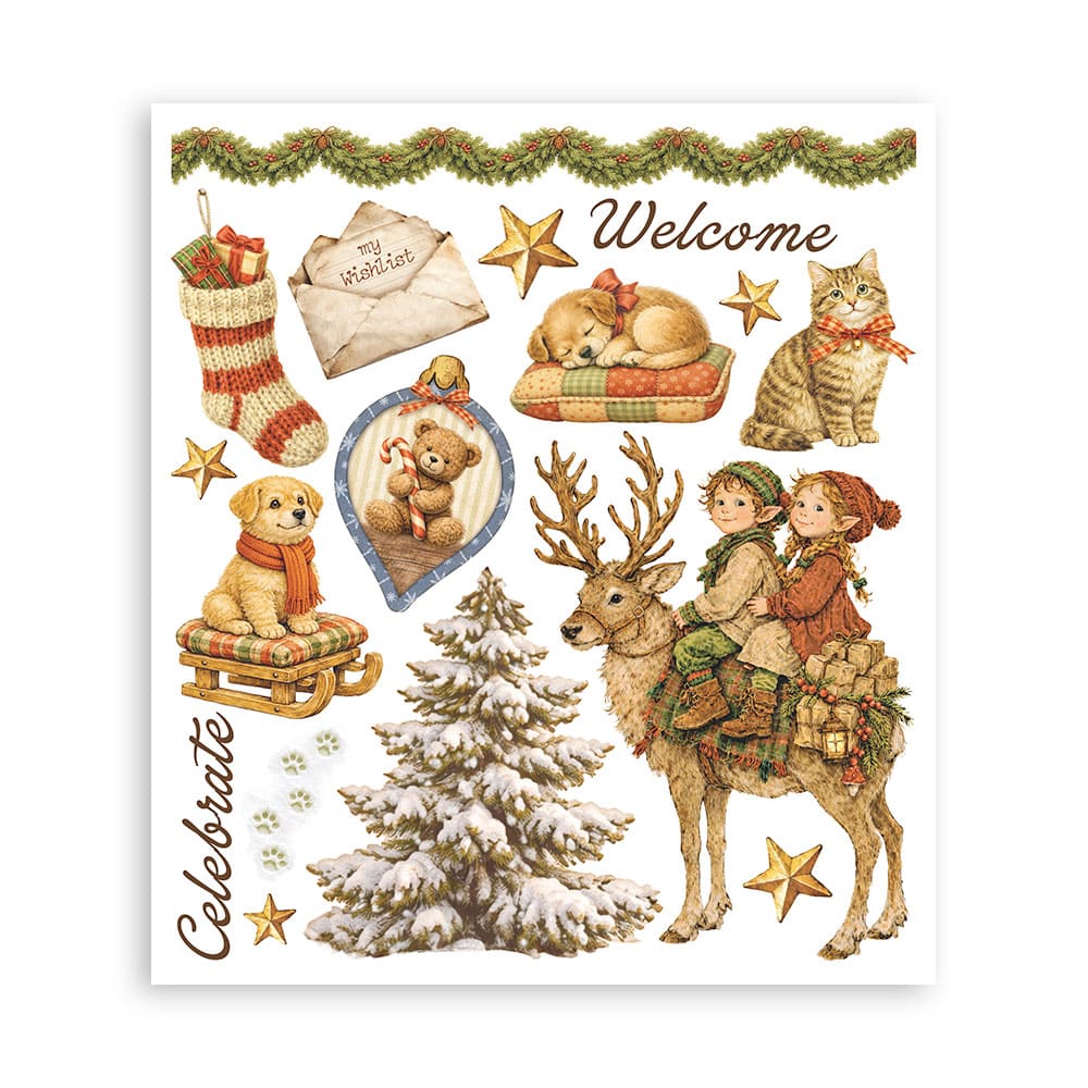 Rub-On Selection 20,5 x 23 cm - Silent Night - 4 - Stamperia - Tidformera