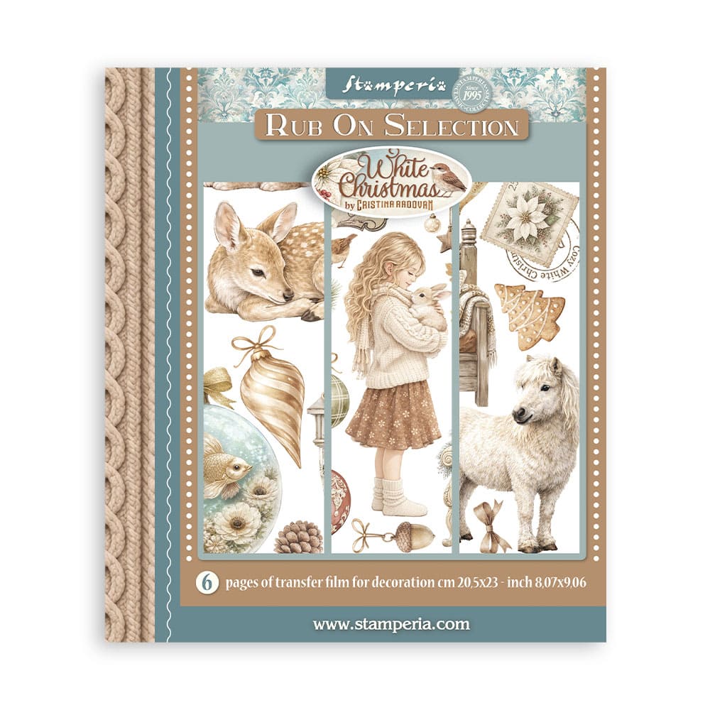 Rub-On Selection 20,5 x 23 cm - White Christmas - 1 - Stamperia - Tidformera