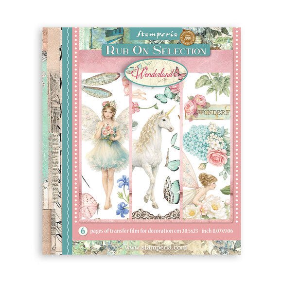Rub - On Selection 20,5 x 23 cm - Wonderland - 1 - Stamperia - Tidformera