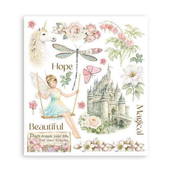 Rub - On Selection 20,5 x 23 cm - Wonderland - 5 - Stamperia - Tidformera