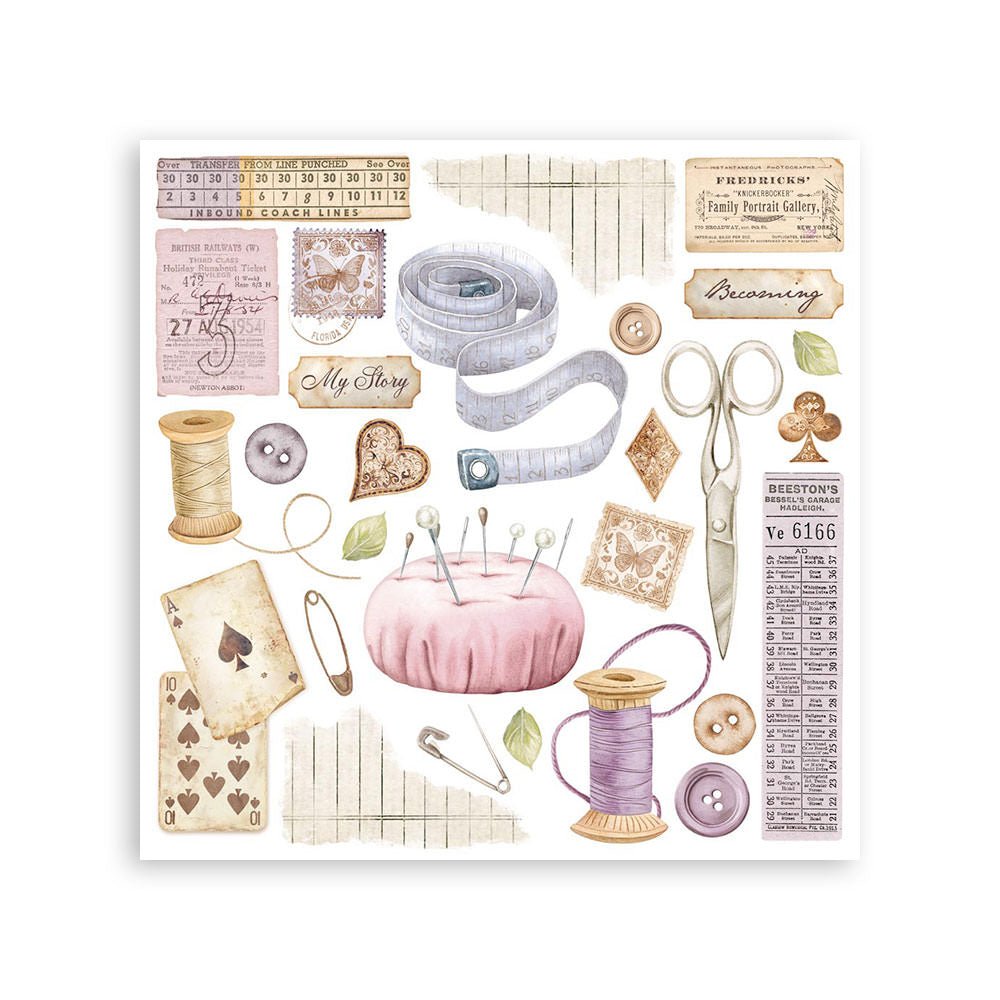 Rub - On Set 6 - pack - Quiet Days - 7 - Stamperia - Tidformera