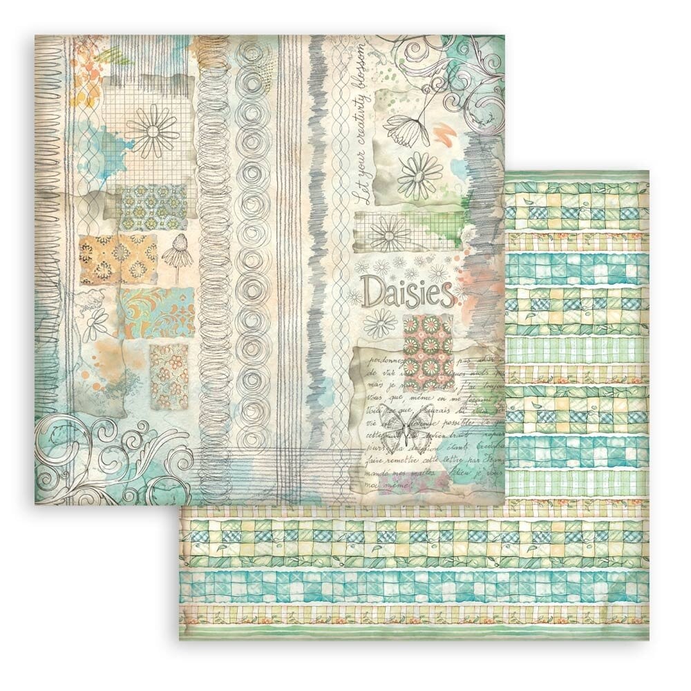 Scrapbookingpapper - Backgrounds - Daisy Art - 8 - Stamperia - Tidformera