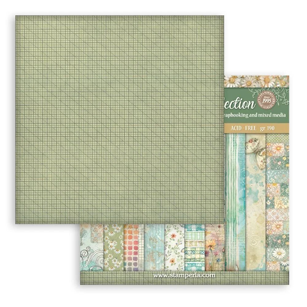 Scrapbookingpapper - Backgrounds - Daisy Art - 3 - Stamperia - Tidformera