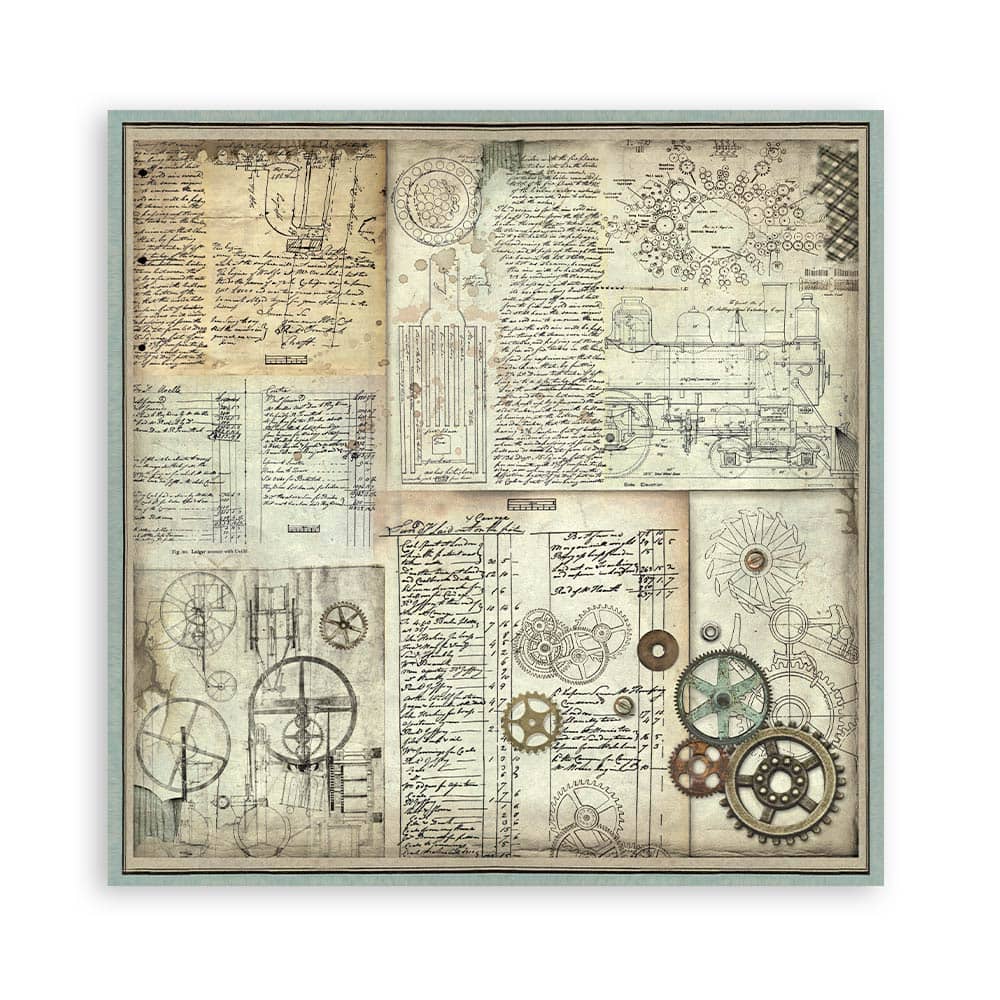 Scrapbookingpapper - Backgrounds - Voyages Fantastiques - 4 - Stamperia - Tidformera