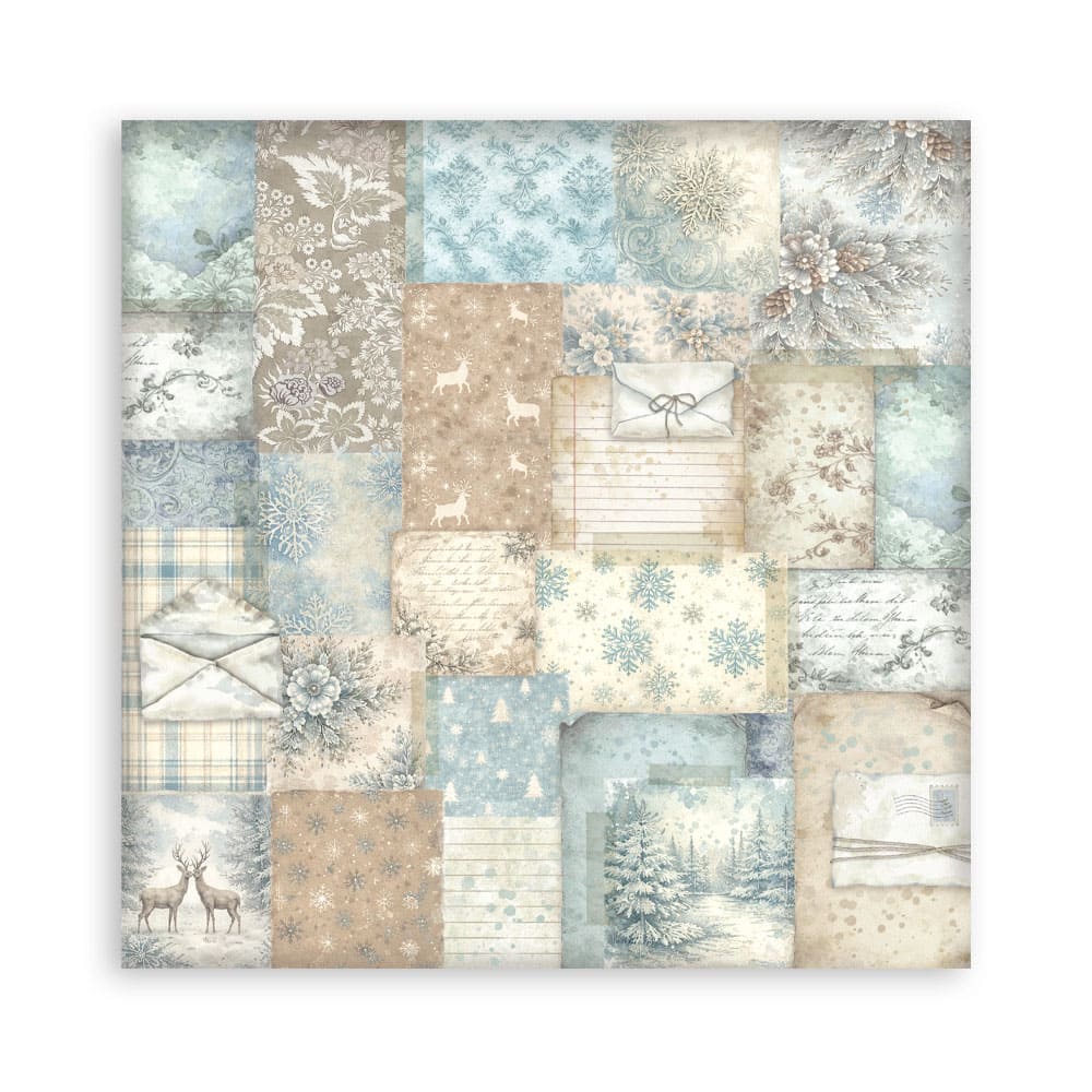 Scrapbookingpapper - Backgrounds - White Christmas - 5 - Stamperia - Tidformera