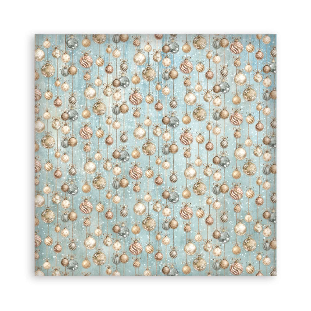 Scrapbookingpapper - Backgrounds - White Christmas - 24 - Stamperia - Tidformera