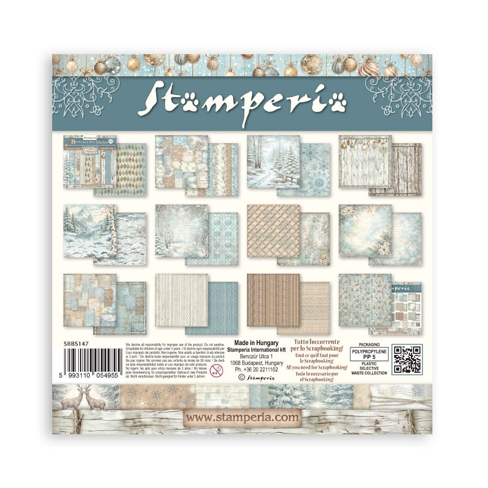 Scrapbookingpapper - Backgrounds - White Christmas - 25 - Stamperia - Tidformera