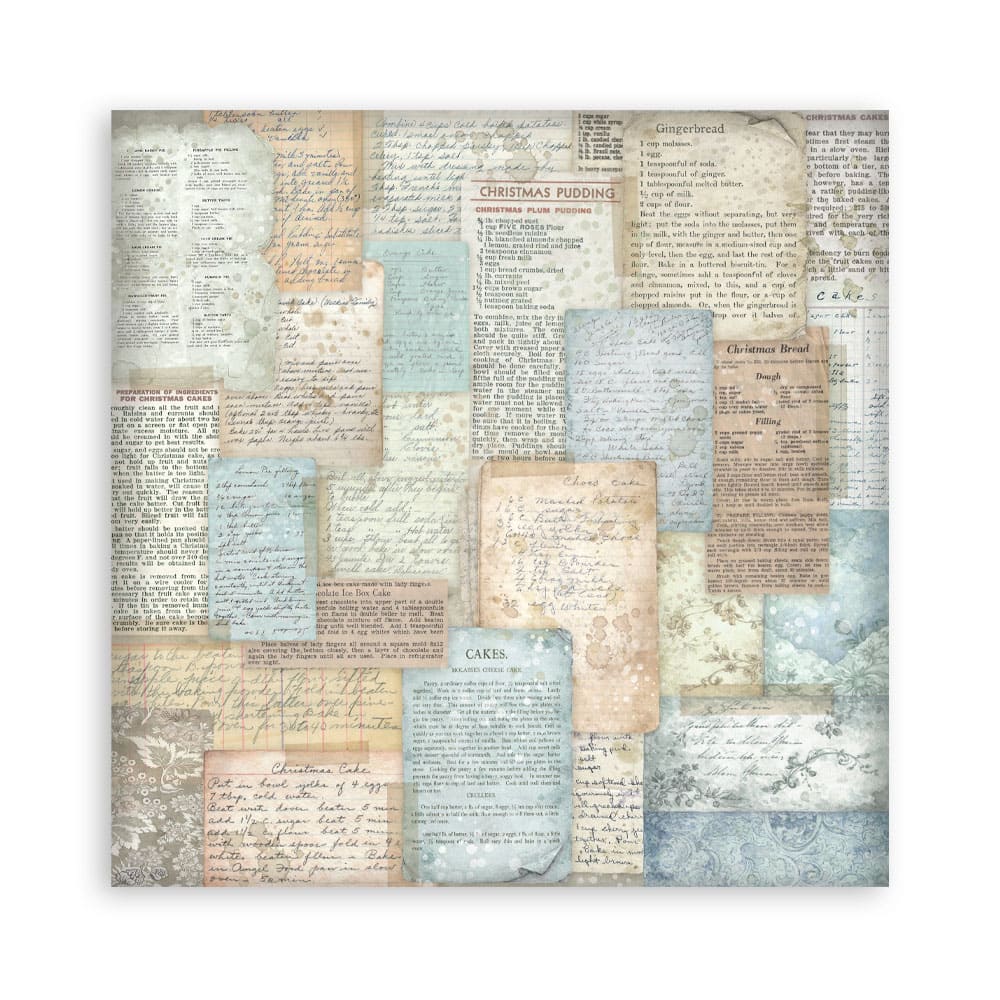 Scrapbookingpapper - Backgrounds - White Christmas - 21 - Stamperia - Tidformera