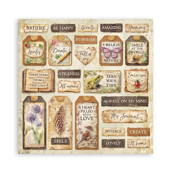 Scrapbookingpapper - Double faced - All Around - 26 - Stamperia - Tidformera