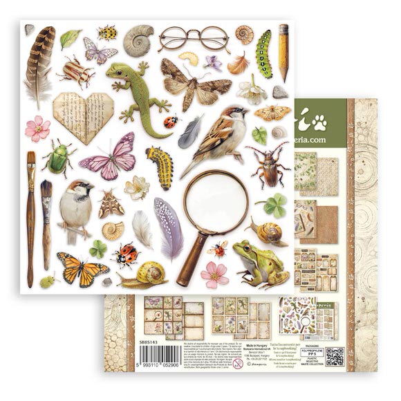 Scrapbookingpapper - Double faced - All Around - 35 - Stamperia - Tidformera