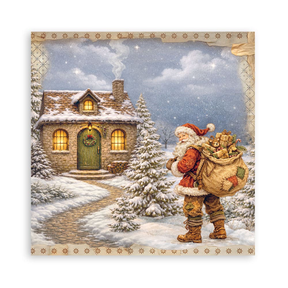 Scrapbookingpapper - Double faced - Silent Night - 28 - Stamperia - Tidformera