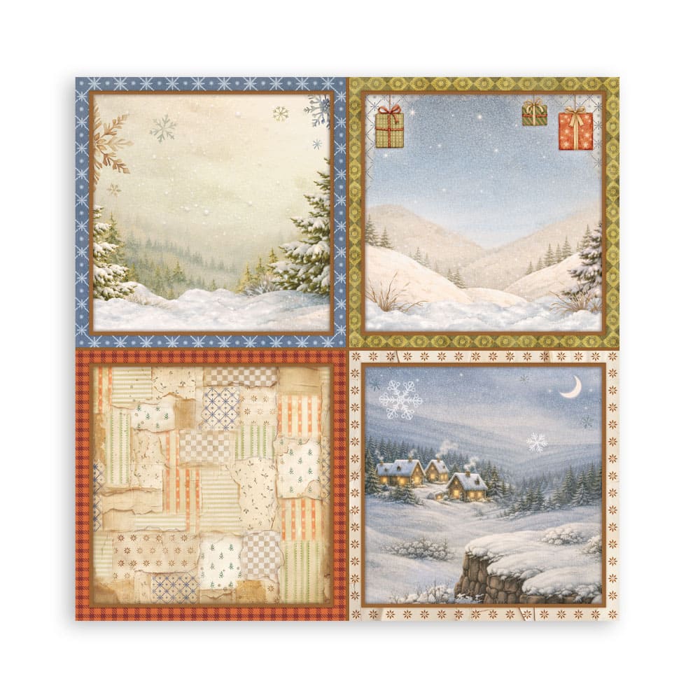 Scrapbookingpapper - Double faced - Silent Night - 8 - Stamperia - Tidformera