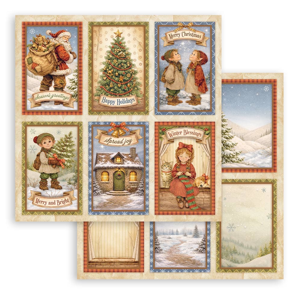 Scrapbookingpapper - Double faced - Silent Night - 10 - Stamperia - Tidformera