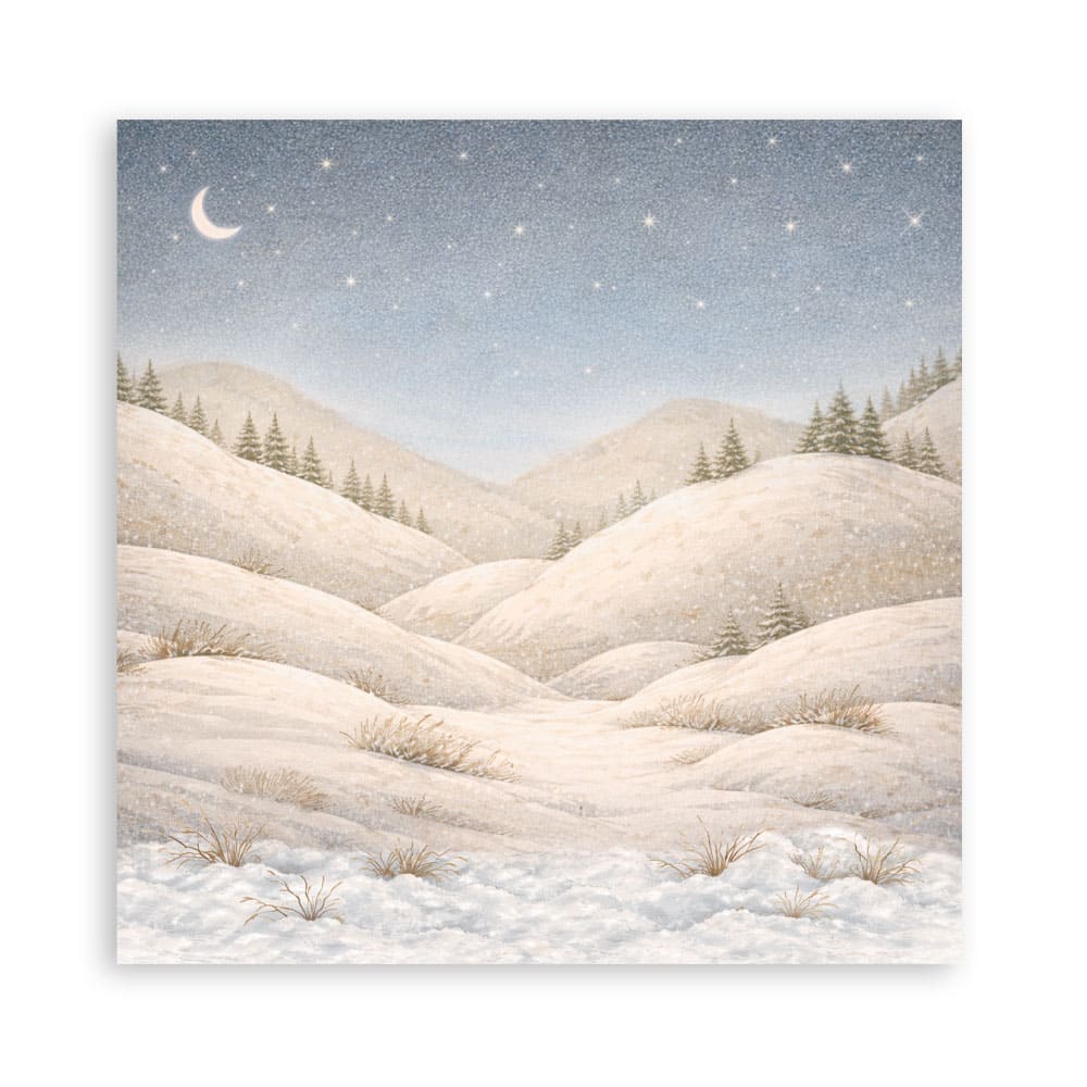 Scrapbookingpapper - Double faced - Silent Night - 21 - Stamperia - Tidformera