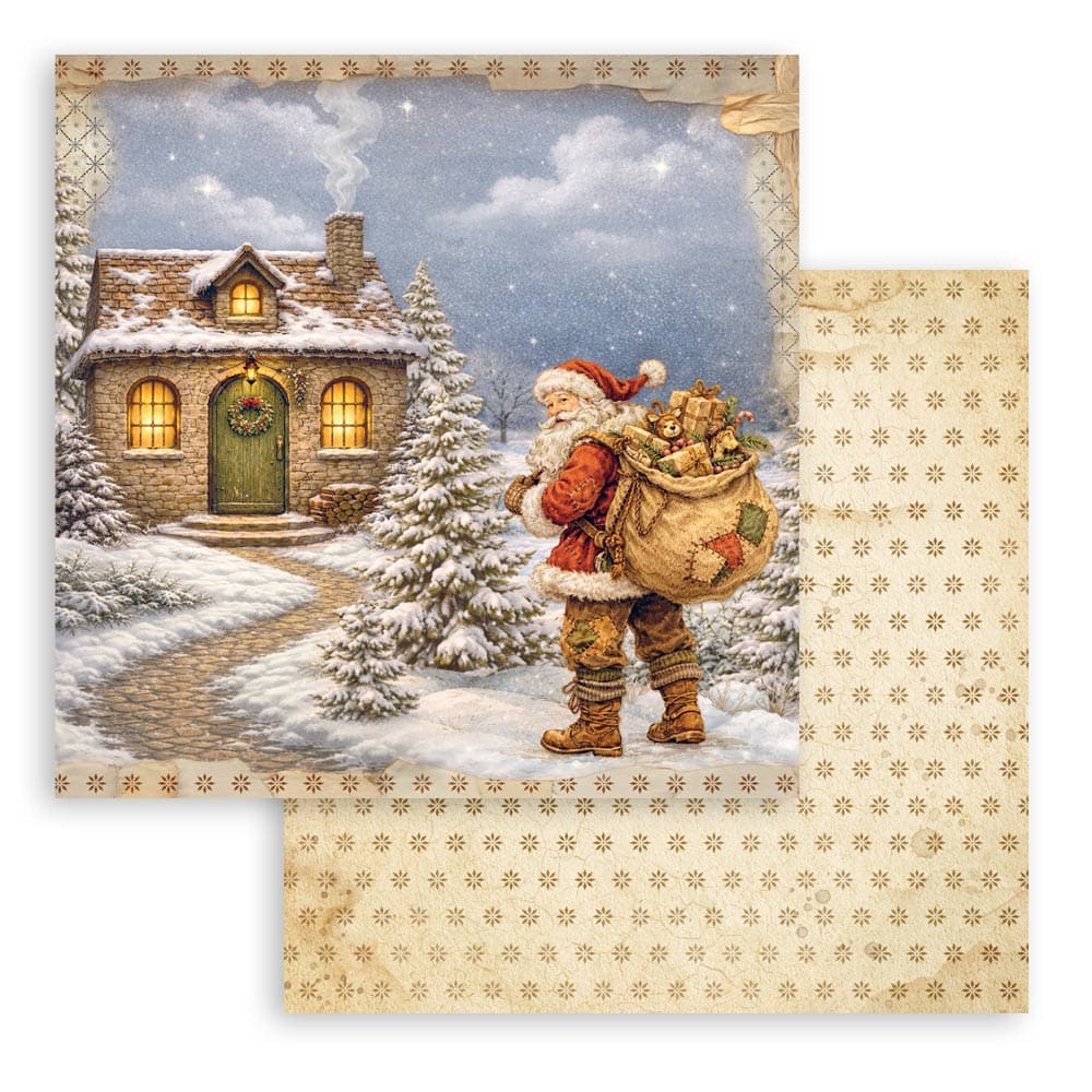 Scrapbookingpapper - Double faced - Silent Night - 27 - Stamperia - Tidformera